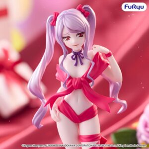 FuRyu Overlord BiCute Ribbons Figur von Shalltear Bloodfallen in roten Schleifen mit Zöpfen und High Heels.