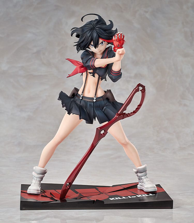 Good Smile Company Kill la Kill Figur von Ryuko Matoi in Transformation Version mit Scherenklinge und rissiger Diorama-Base.
