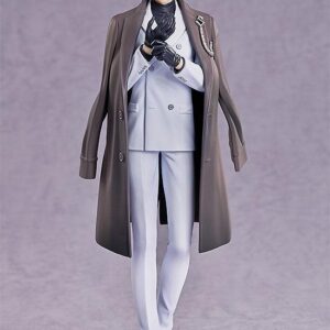 Good Smile Company Pop Up Parade Figur von Mo Xu aus Love&Producer im hellen Anzug mit dunklem Mantel und Handschuhen.