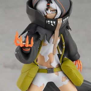 Good Smile Company Pop Up Parade Figur von Strength aus Black Rock Shooter Dawn Fall im schwarzen Kapuzenmantel mit orangen Akzenten.