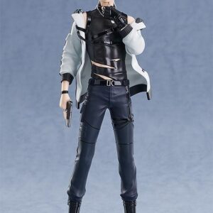Good Smile Company Pop Up Parade Figur von Qiluo Zhou aus Love&Producer in schwarzem Outfit mit weißer Jacke und Pistole.