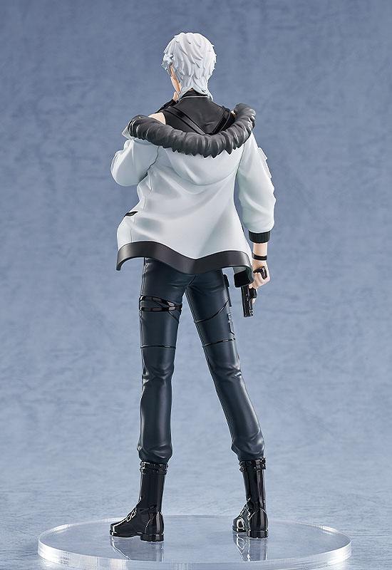 Good Smile Company Pop Up Parade Figur von Qiluo Zhou aus Love&Producer in schwarzem Outfit mit weißer Jacke und Pistole.