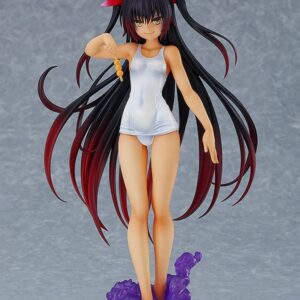 Max Factory Pop Up Parade Figur von Nemesis aus To LOVE-Ru Darkness im weißen Badeanzug mit Dango-Spieß und langen Haaren.