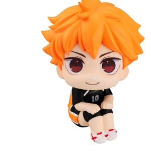 MegaHouse Haikyuu Look Up Chibi-Figur von Shoyo Hinata im schwarzen Trikot mit Nummer 10 und nach oben gerichtetem Blick.