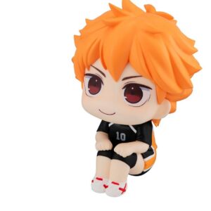 MegaHouse Haikyuu Look Up Chibi-Figur von Shoyo Hinata im schwarzen Trikot mit Nummer 10 und nach oben gerichtetem Blick.