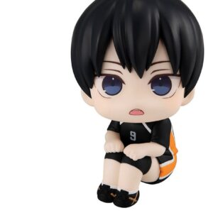 MegaHouse Haikyuu Look Up Chibi-Figur von Tobio Kageyama in schwarzem Trikot mit Nummer 9 und aufwärts gerichtetem Blick.
