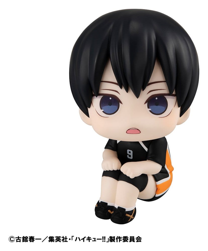 MegaHouse Haikyuu Look Up Chibi-Figur von Tobio Kageyama in schwarzem Trikot mit Nummer 9 und aufwärts gerichtetem Blick.