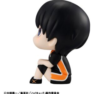 MegaHouse Haikyuu Look Up Chibi-Figur von Tobio Kageyama in schwarzem Trikot mit Nummer 9 und aufwärts gerichtetem Blick.