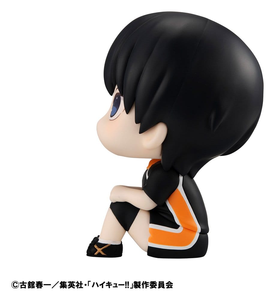 MegaHouse Haikyuu Look Up Chibi-Figur von Tobio Kageyama in schwarzem Trikot mit Nummer 9 und aufwärts gerichtetem Blick.