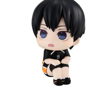 MegaHouse Haikyuu Look Up Chibi-Figur von Tobio Kageyama in schwarzem Trikot mit Nummer 9 und aufwärts gerichtetem Blick.