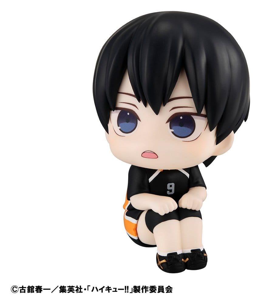 MegaHouse Haikyuu Look Up Chibi-Figur von Tobio Kageyama in schwarzem Trikot mit Nummer 9 und aufwärts gerichtetem Blick.