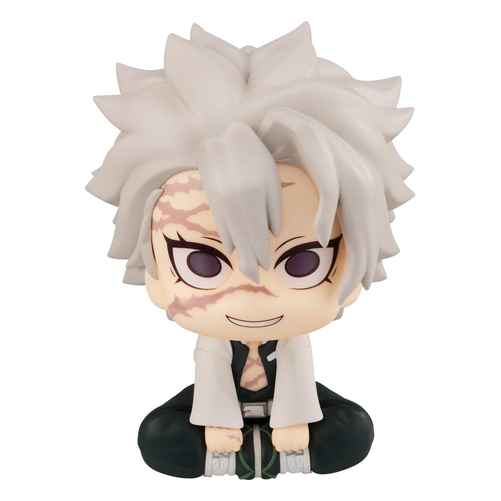 MegaHouse Demon Slayer Look Up Chibi-Figur von Sanemi Shinazugawa mit Narben im Gesicht und nach oben gerichtetem Blick.