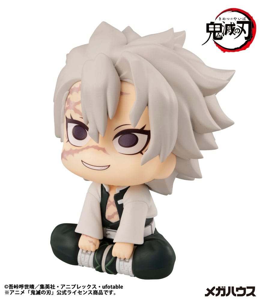 MegaHouse Demon Slayer Look Up Chibi-Figur von Sanemi Shinazugawa mit Narben im Gesicht und nach oben gerichtetem Blick.