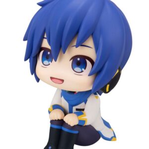MegaHouse Vocaloid Look Up Chibi-Figur von Kaito mit blauen Haaren, Schal und nach oben gerichtetem Blick.