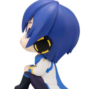 MegaHouse Vocaloid Look Up Chibi-Figur von Kaito mit blauen Haaren, Schal und nach oben gerichtetem Blick.