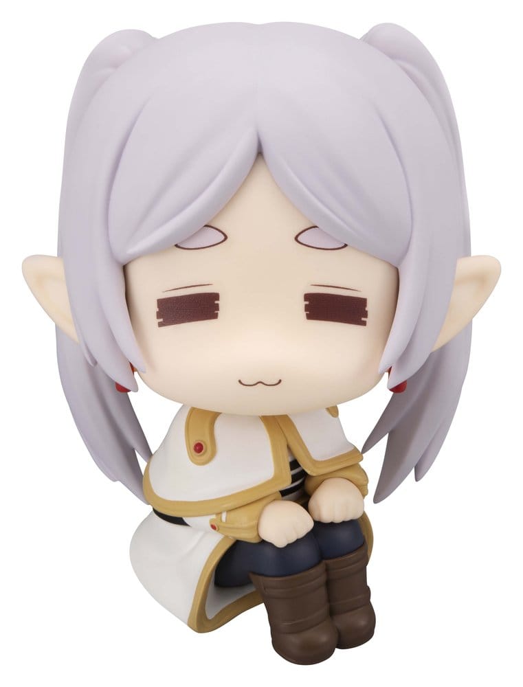 MegaHouse Frieren Look Up Chibi-Figur von Frieren mit schmollerndem Droopy Face Gesichtsausdruck und nach oben gerichtetem Blick.