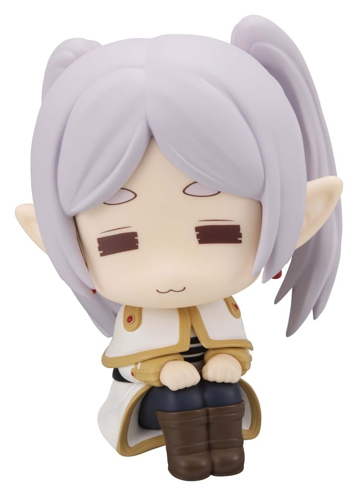 MegaHouse Frieren Look Up Chibi-Figur von Frieren mit schmollerndem Droopy Face Gesichtsausdruck und nach oben gerichtetem Blick.