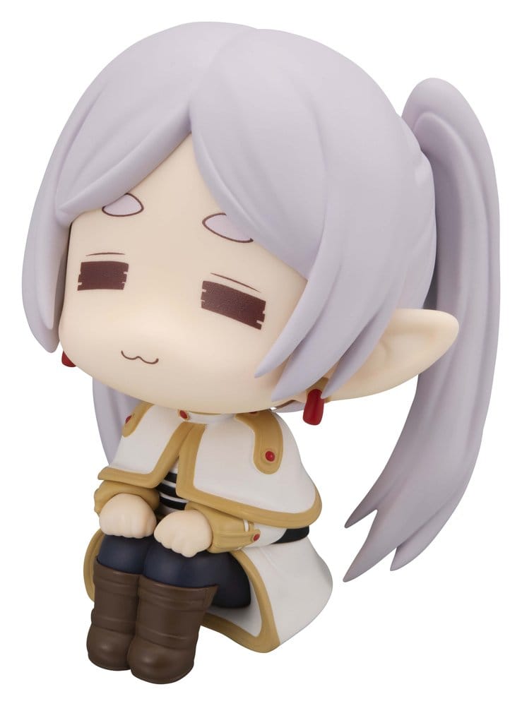 MegaHouse Frieren Look Up Chibi-Figur von Frieren mit schmollerndem Droopy Face Gesichtsausdruck und nach oben gerichtetem Blick.