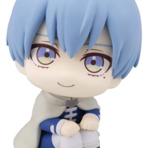 MegaHouse Frieren Look Up Chibi-Figur von Himmel mit blauem Haar, Heldenumhang und nach oben gerichtetem Blick.