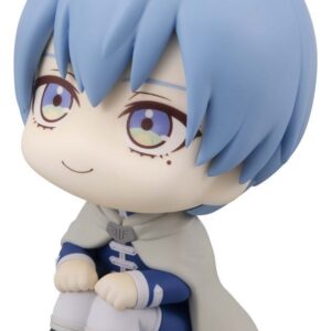 MegaHouse Frieren Look Up Chibi-Figur von Himmel mit blauem Haar, Heldenumhang und nach oben gerichtetem Blick.