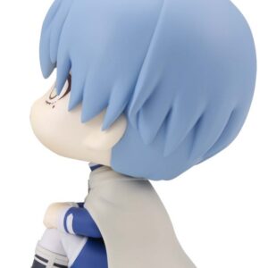 MegaHouse Frieren Look Up Chibi-Figur von Himmel mit blauem Haar, Heldenumhang und nach oben gerichtetem Blick.