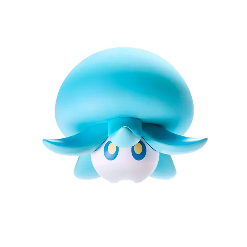Genshin Impact Lampe im Design eines hellblauen Floating Hydro Fungus mit großen Augen auf weißem Hintergrund.