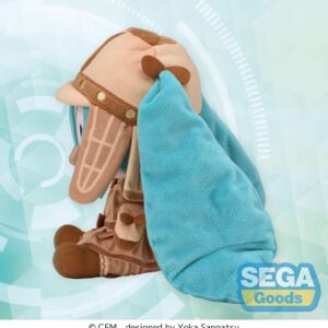 SEGA Fuwa Petit Plüschfigur von Hatsune Miku im braunen Haniwa-Outfit mit passender Mütze.