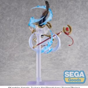SEGA Frieren Flower Dance Figur von Frieren in schwebender Überkopf-Pose mit Magie-Effekten und Zauberstab.